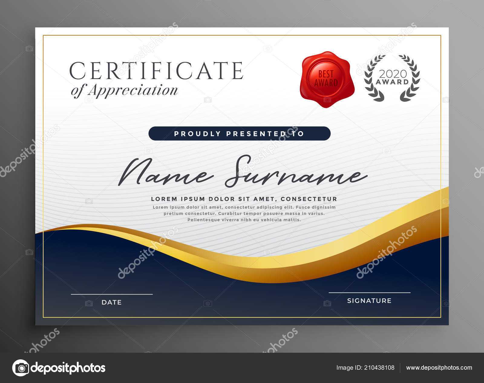 Professional Diploma Certificate Template Design — Stock In Professional Award Certificate Template