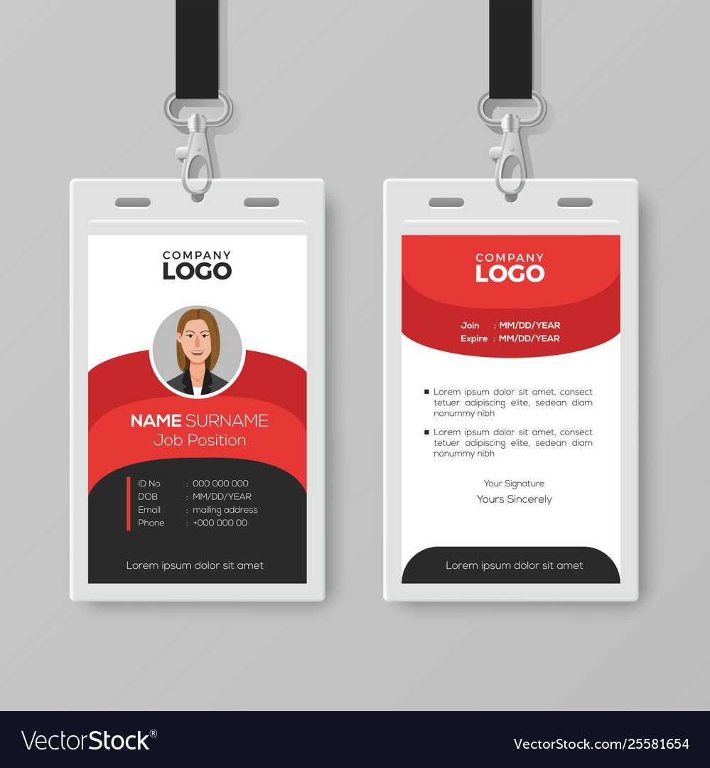 Professional Employee Id Card Template With Template For Id Card Free Download