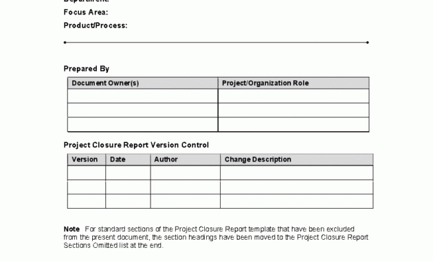 Project Closure Report (Word) - Flevypro Document with regard to Closure Report Template