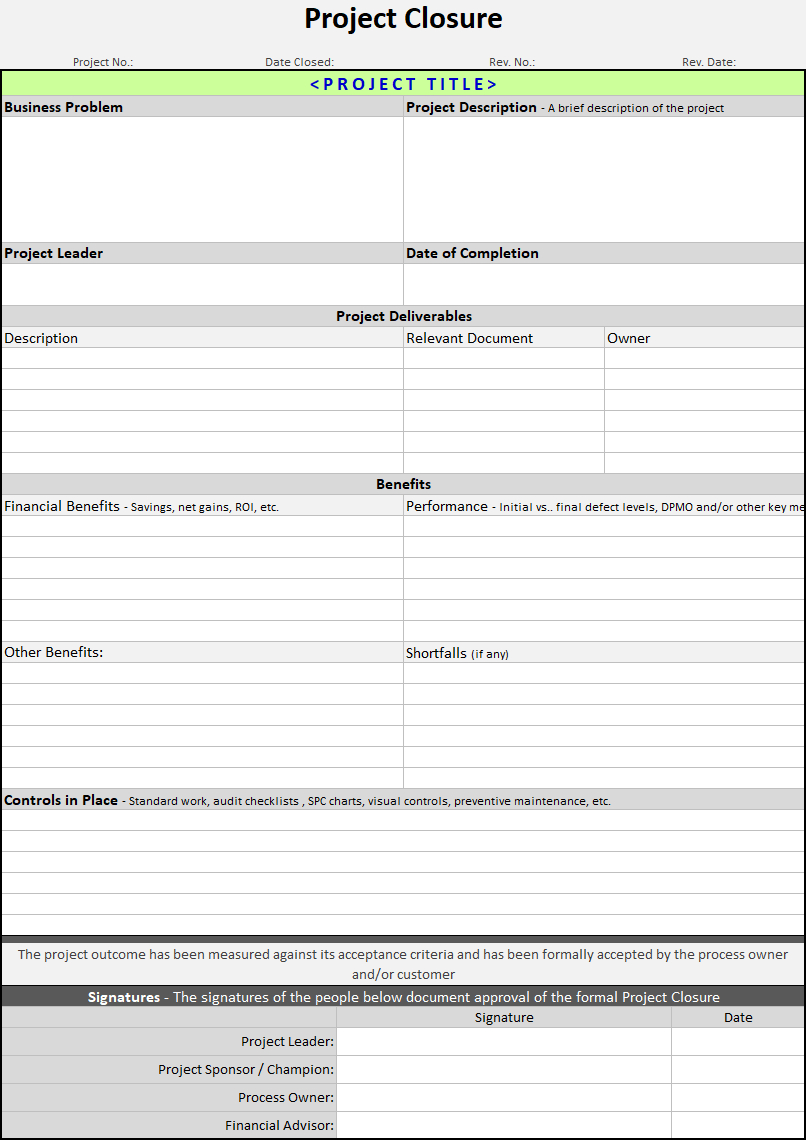 Project Closure Template – Zohre.horizonconsulting.co Inside Closure Report Template
