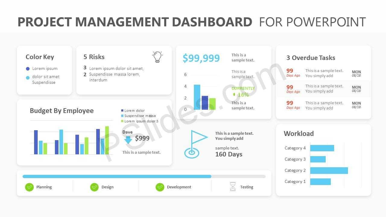 Project Management Dashboard Powerpoint Template – Pslides For Project Dashboard Template Powerpoint Free