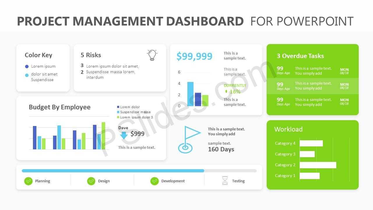 Project Management Dashboard Powerpoint Template – Pslides Inside Powerpoint Dashboard Template Free