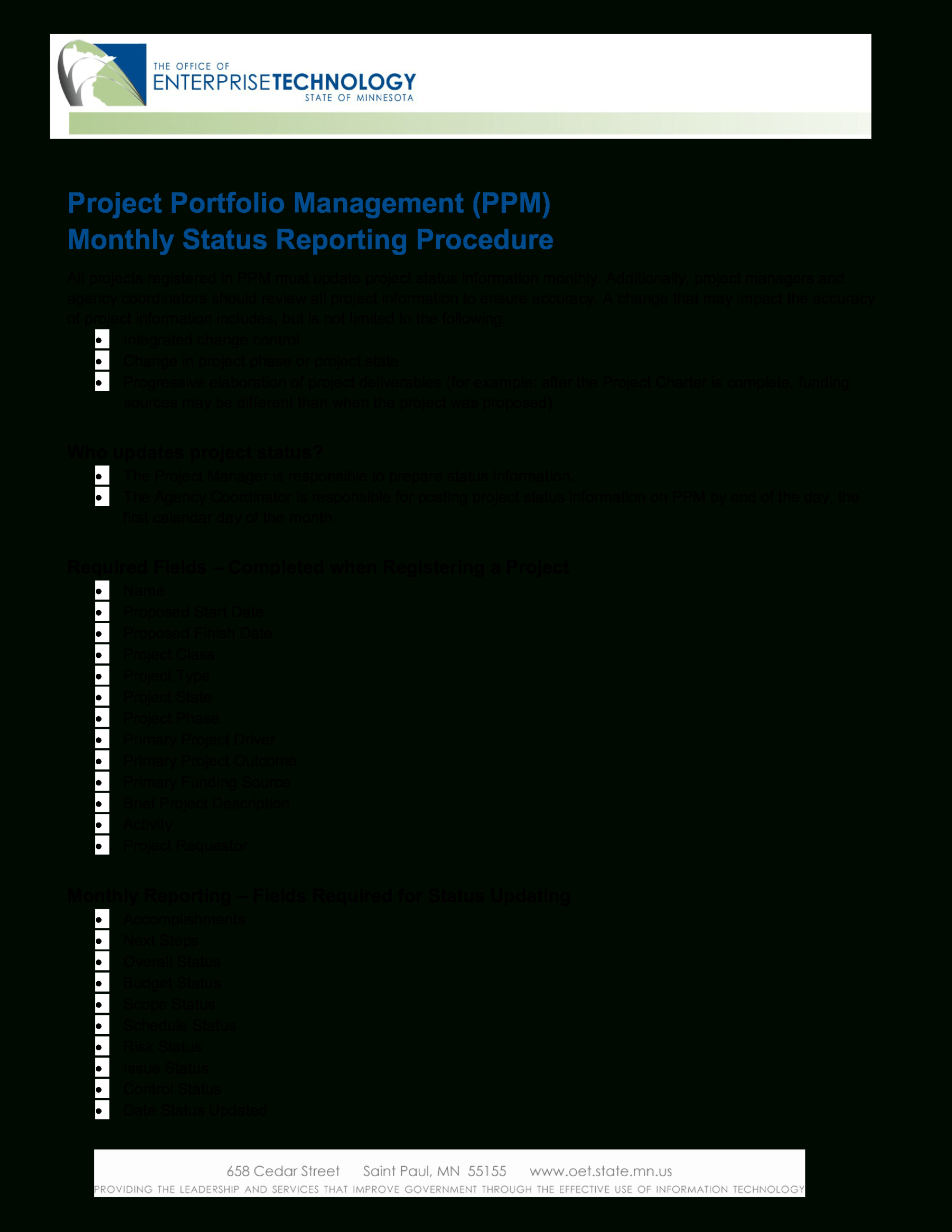 Project Management Status Report | Templates At Regarding It Management Report Template