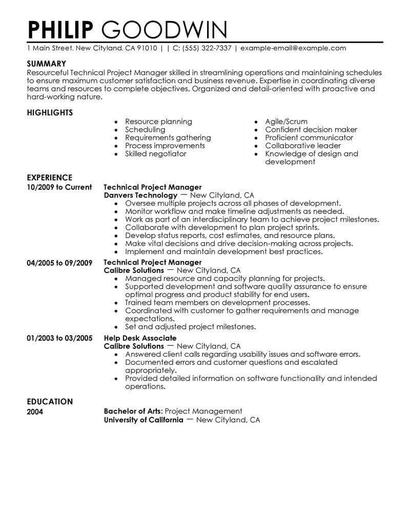 Project Manager Resume Template For Microsoft Word | Livecareer Throughout How To Find A Resume Template On Word