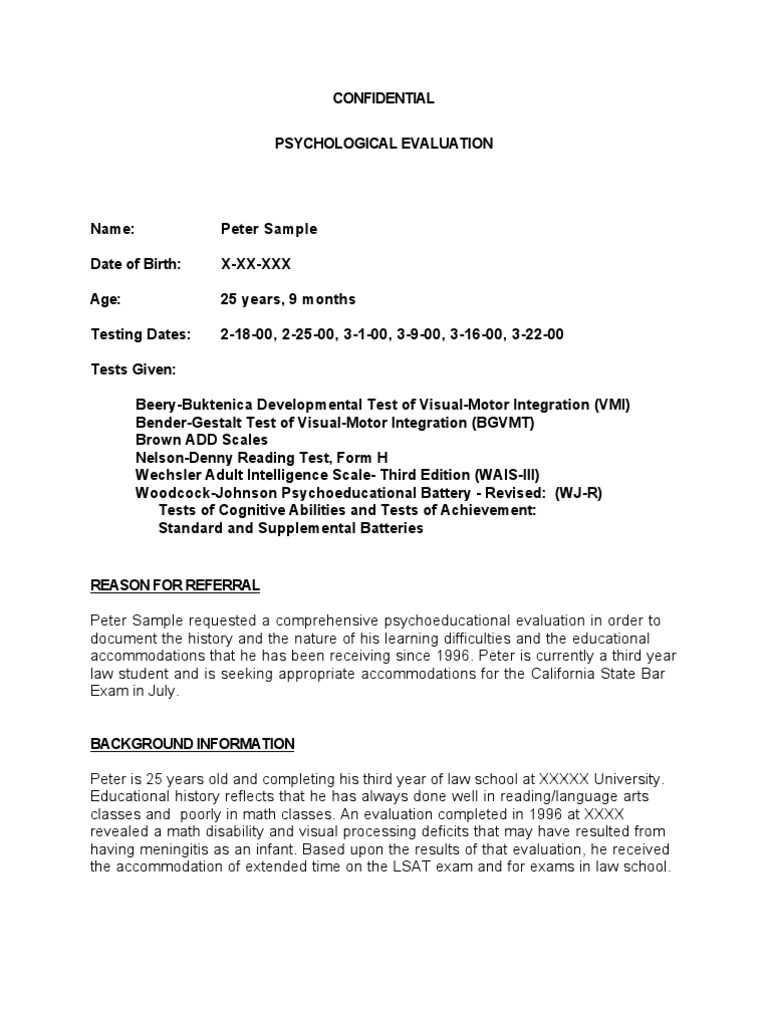 Psych Report Sample 5764C157B6D87F35B18B4Abf Wais Iv Within Psychoeducational Report Template