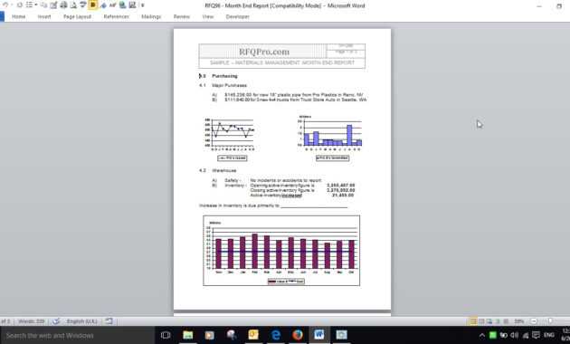 Purchasing Month End Report Example - Rfp Templates &gt;&gt; Rfq pertaining to Month End Report Template