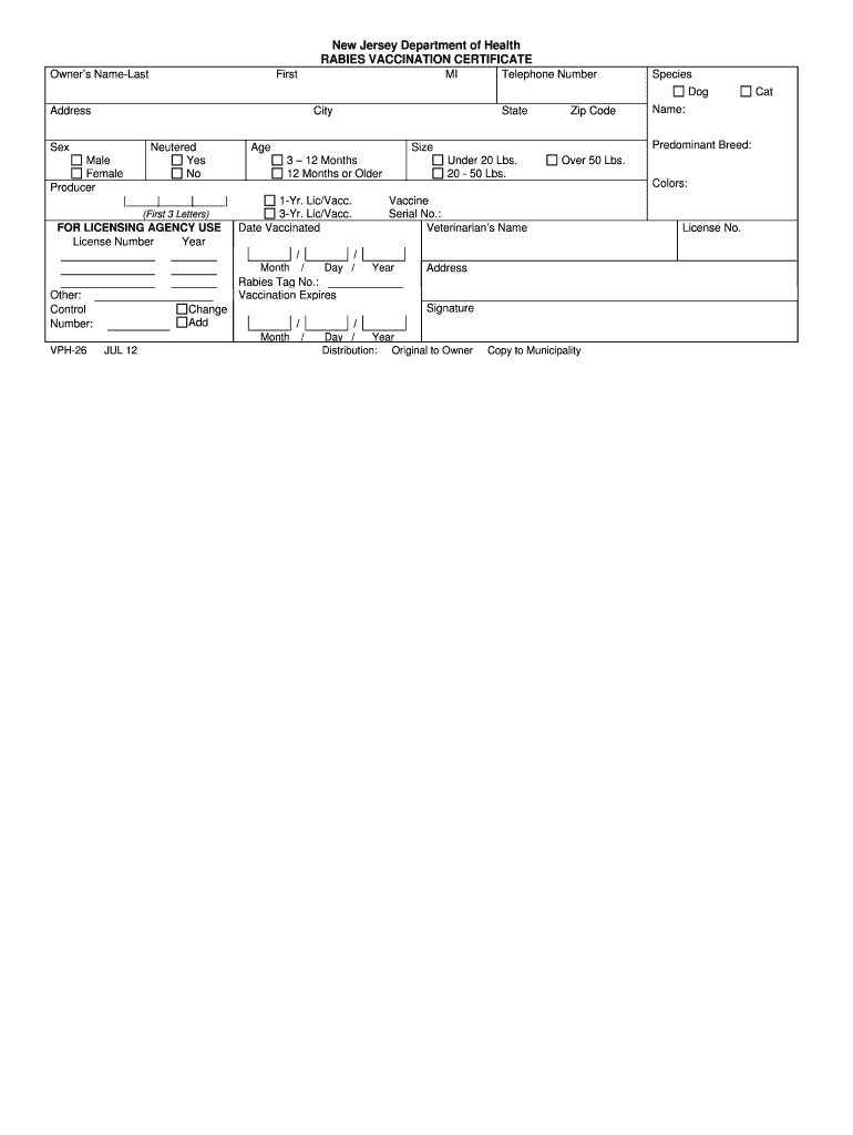 Rabies Vaccination Print – Fill Online, Printable, Fillable With Certificate Of Vaccination Template