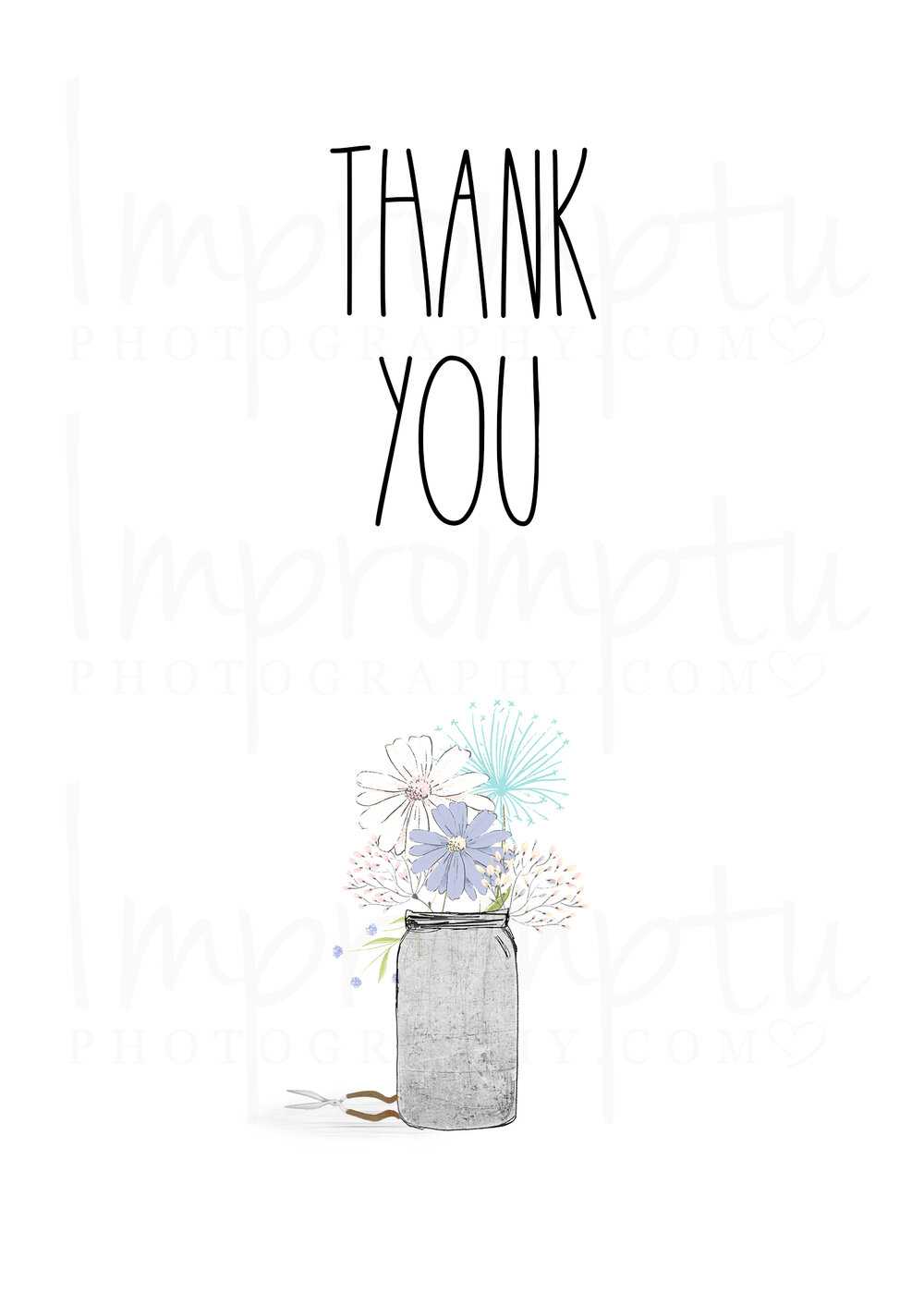 Rae Dunn Inspired Floral Mason Jar Thank You Card — Impromptu Photography With Michaels Place Card Template