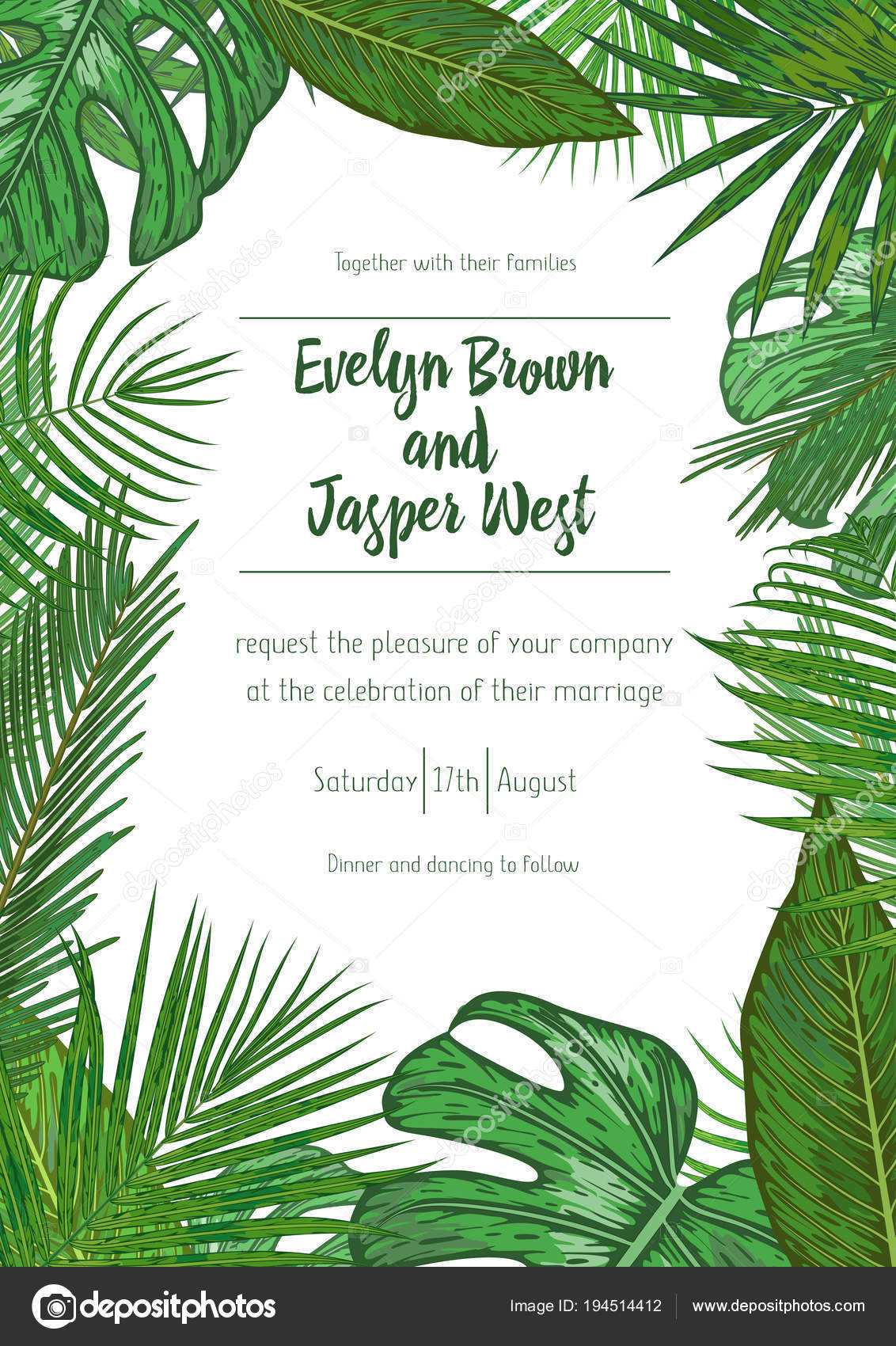 Rainforest Tree Templates | Wedding Event Invitation Card For Event Invitation Card Template