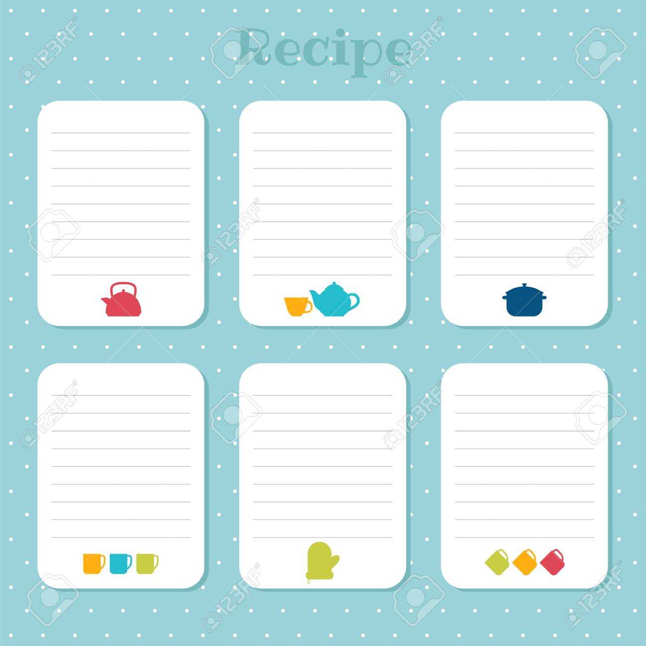 Recipe Cards Set. Cooking Card Templates. For Restaurant, Cafe,.. With Restaurant Recipe Card Template