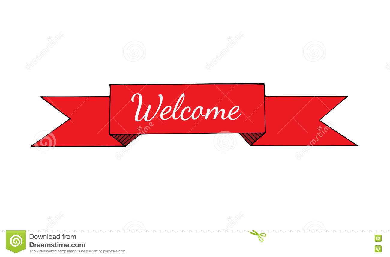 Red Ribbon With Welcome Text Stock Vector – Illustration Of Intended For Welcome Banner Template