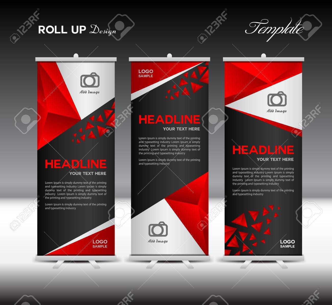 Red Roll Up Banner Template Vector Illustration,banner Design,.. Intended For Pop Up Banner Design Template