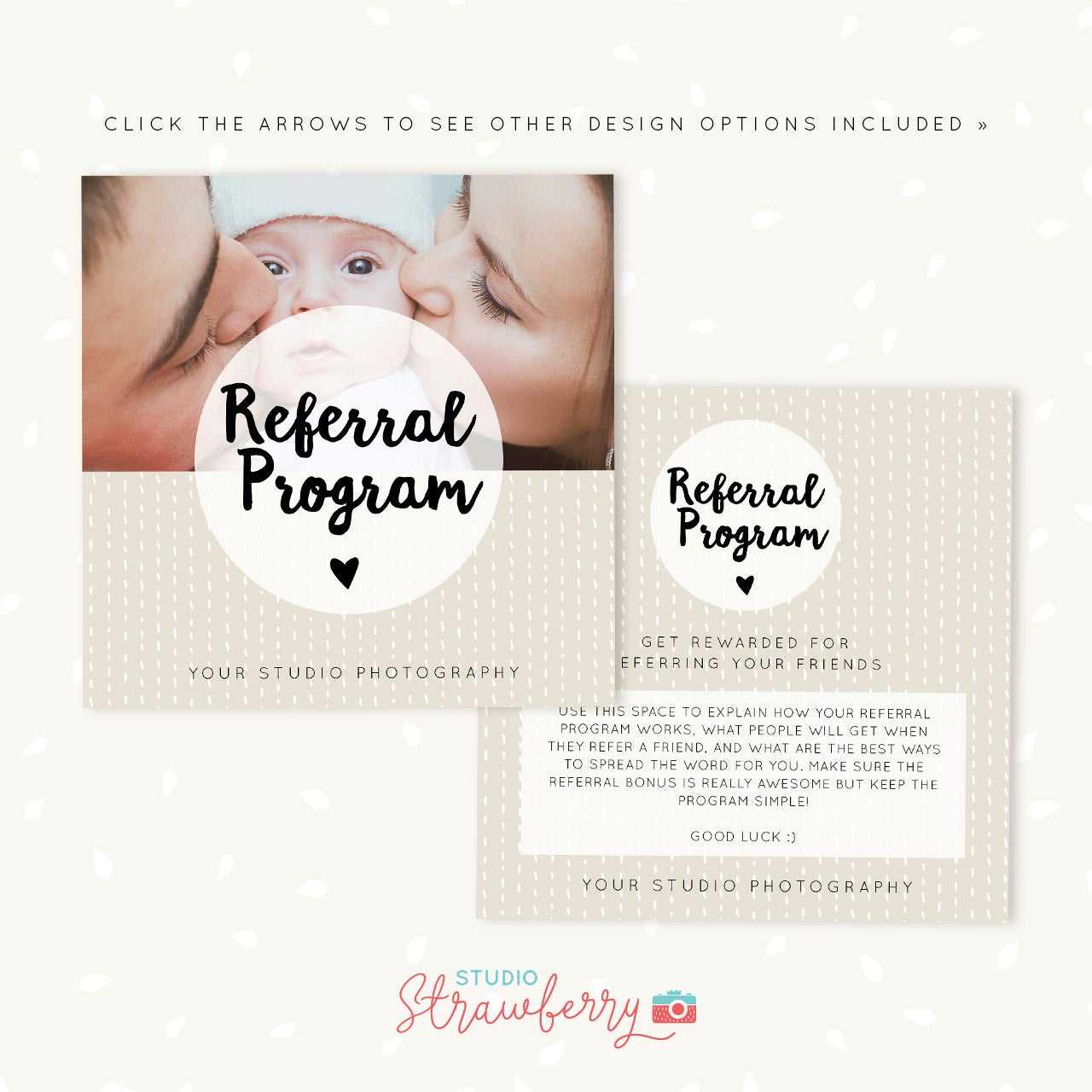 Referral Cards, Referral Card Template, Referral Program, Tell A Friend,  Referral Photoshop Template, Word Of Mouth Marketing Board Psd With Regard To Photography Referral Card Templates
