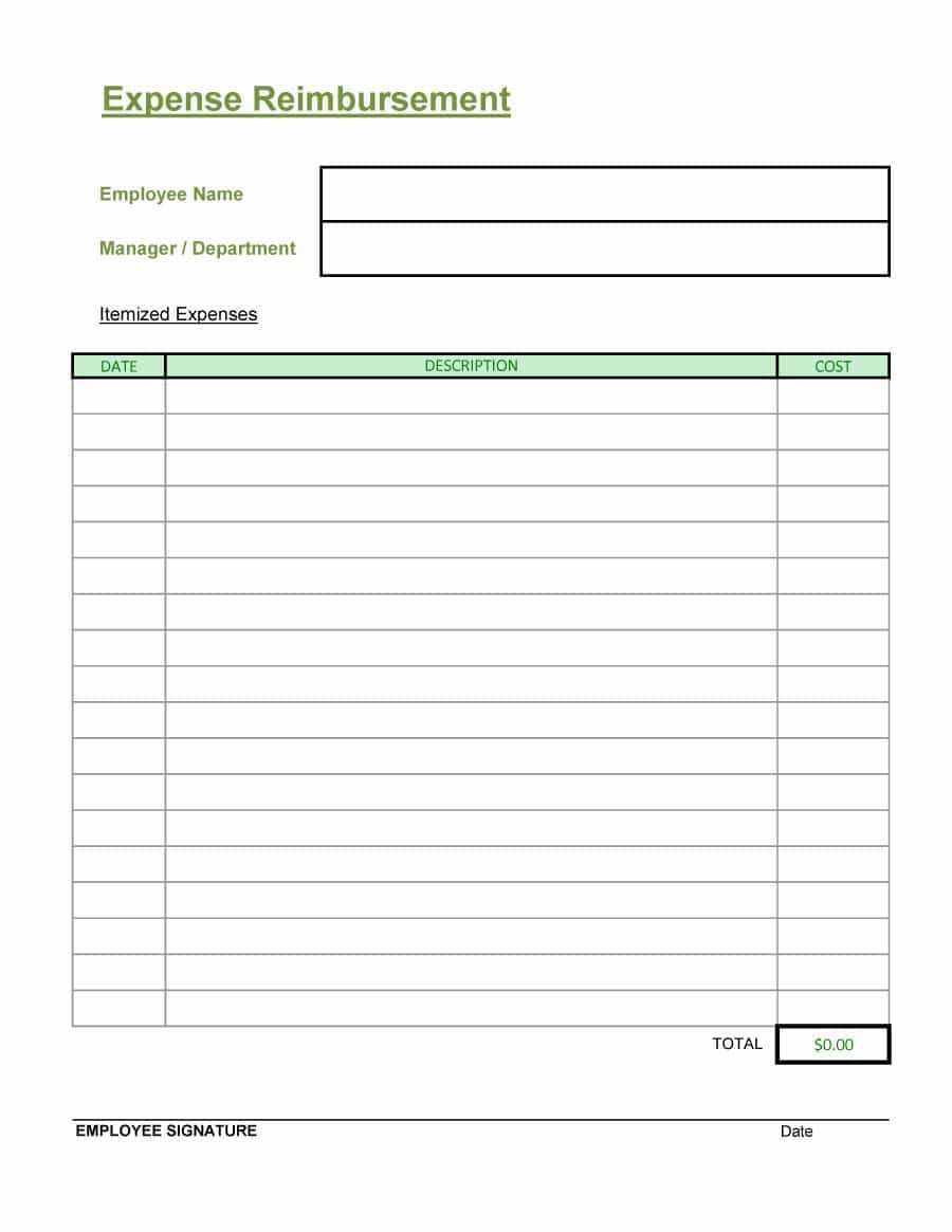 Reimbursement Form Template – Zohre.horizonconsulting.co Regarding Reimbursement Form Template Word