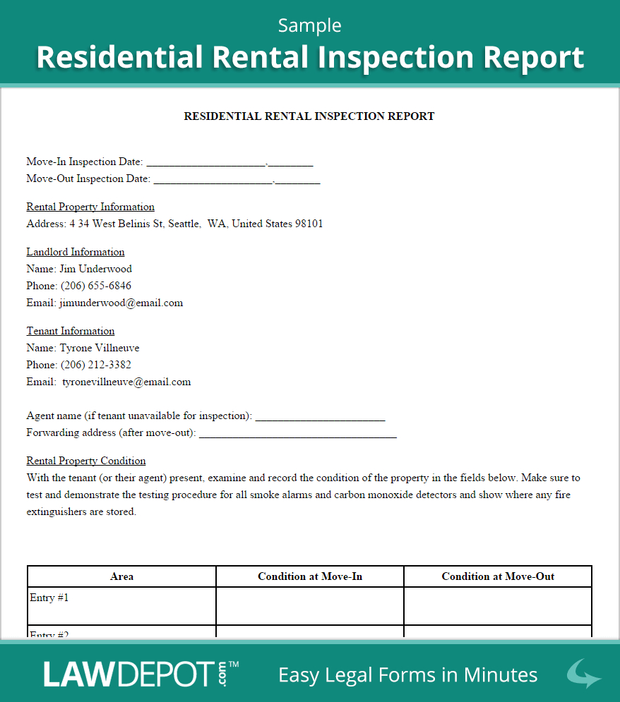 Rental Inspection Report | Property Inspection Checklist For Property Management Inspection Report Template