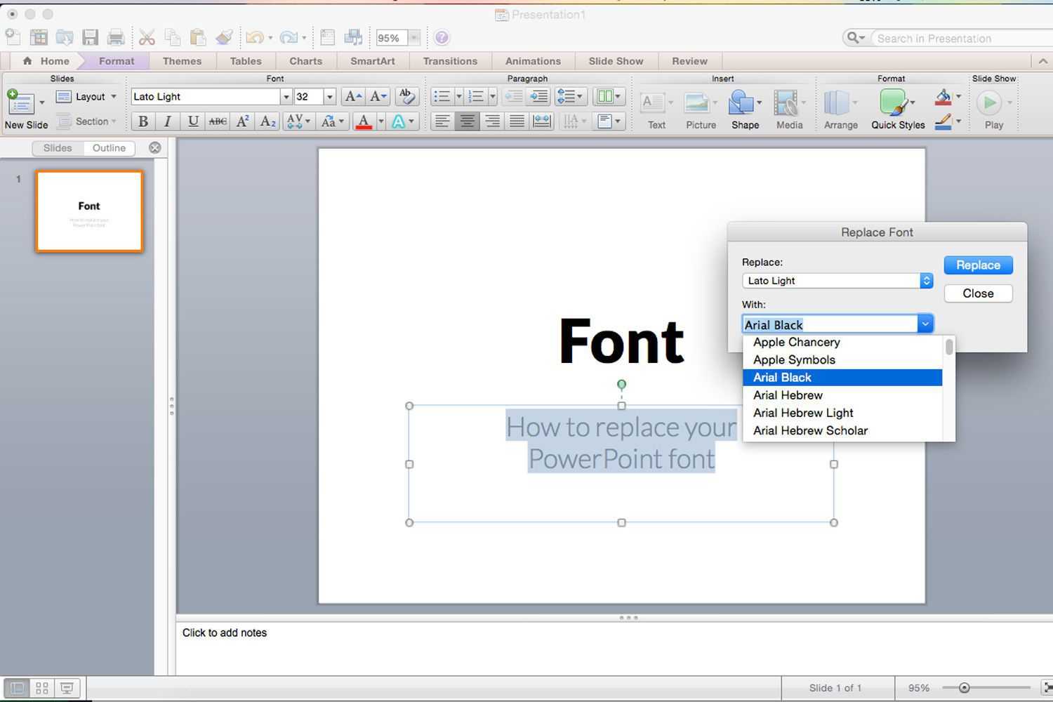Replacing All The Fonts In My Presentation At One Time For Replace Powerpoint Template