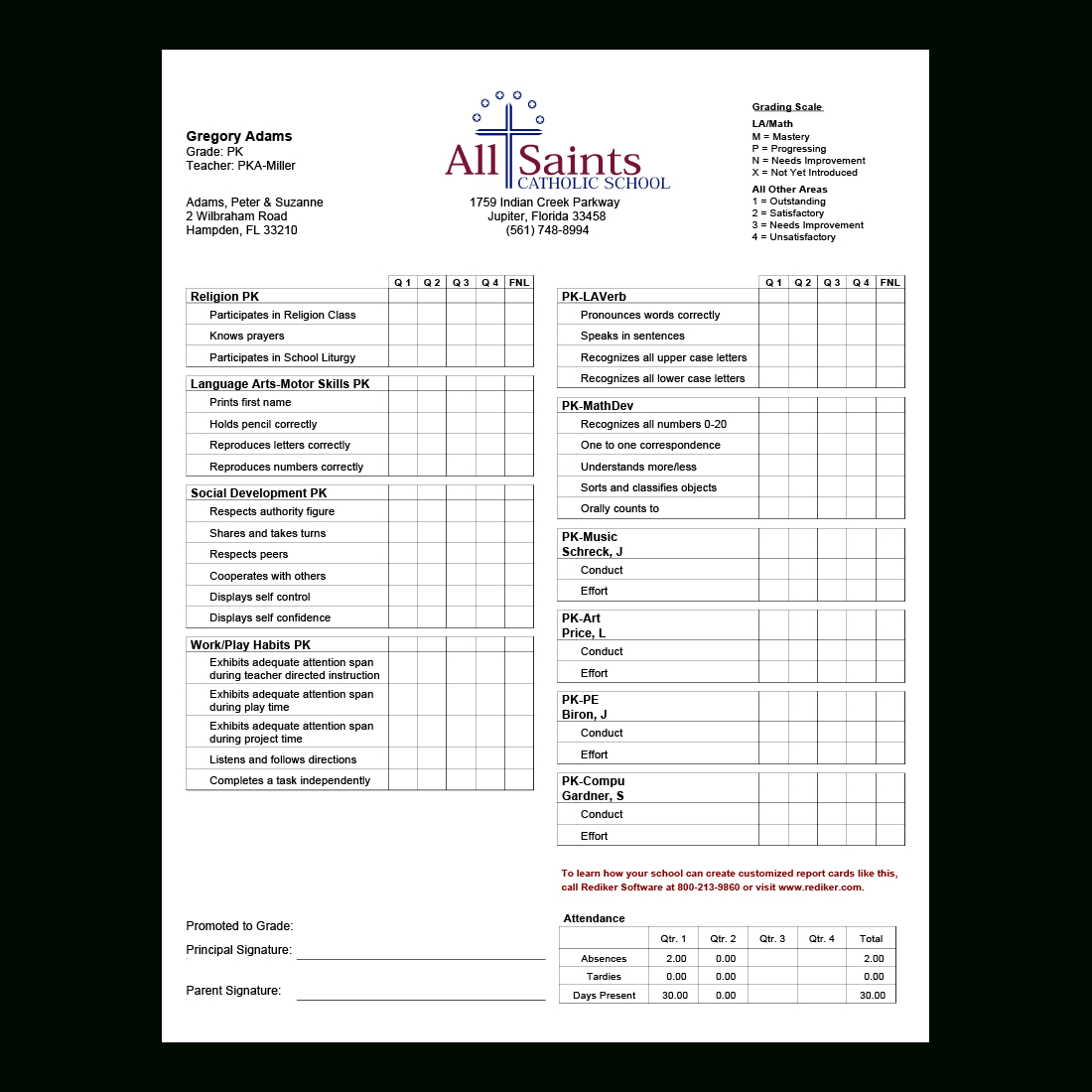 Report Card Software – Grade Management | Rediker Software Regarding Pupil Report Template