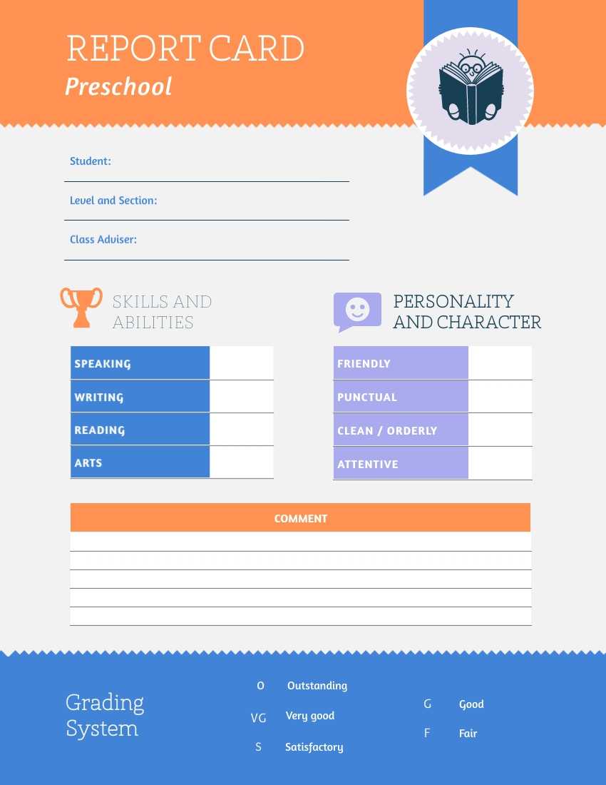 Report Card Template Convert Classic And List Free Editable With Regard To Report Card Format Template