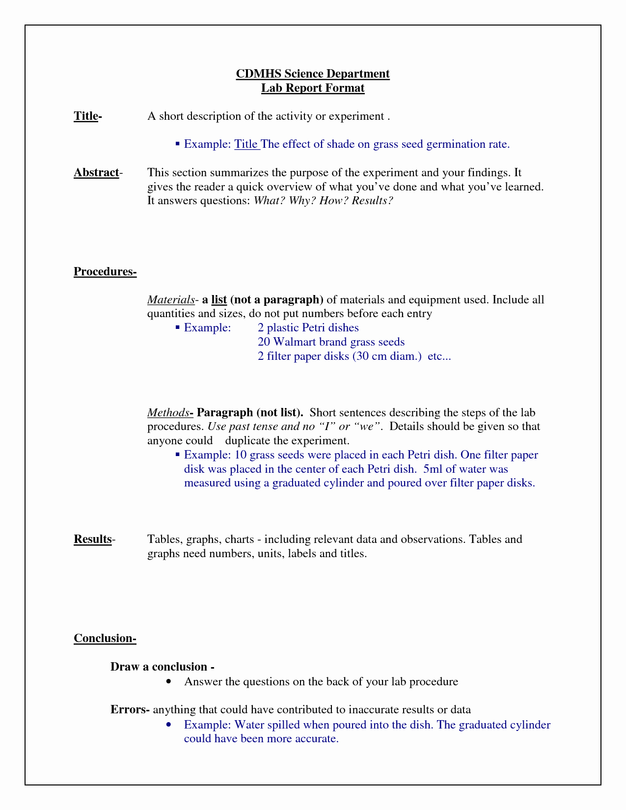 Report Examples Lab Template Qmhhcrvg Science Middle School Throughout Lab Report Template Middle School