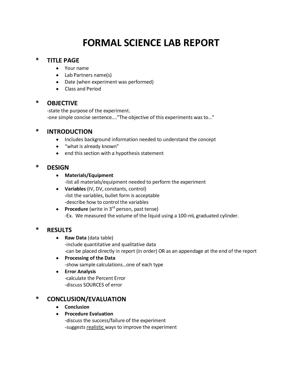 Report Examples Physics Lab Example Measurement Pdf Sample For Science Lab Report Template