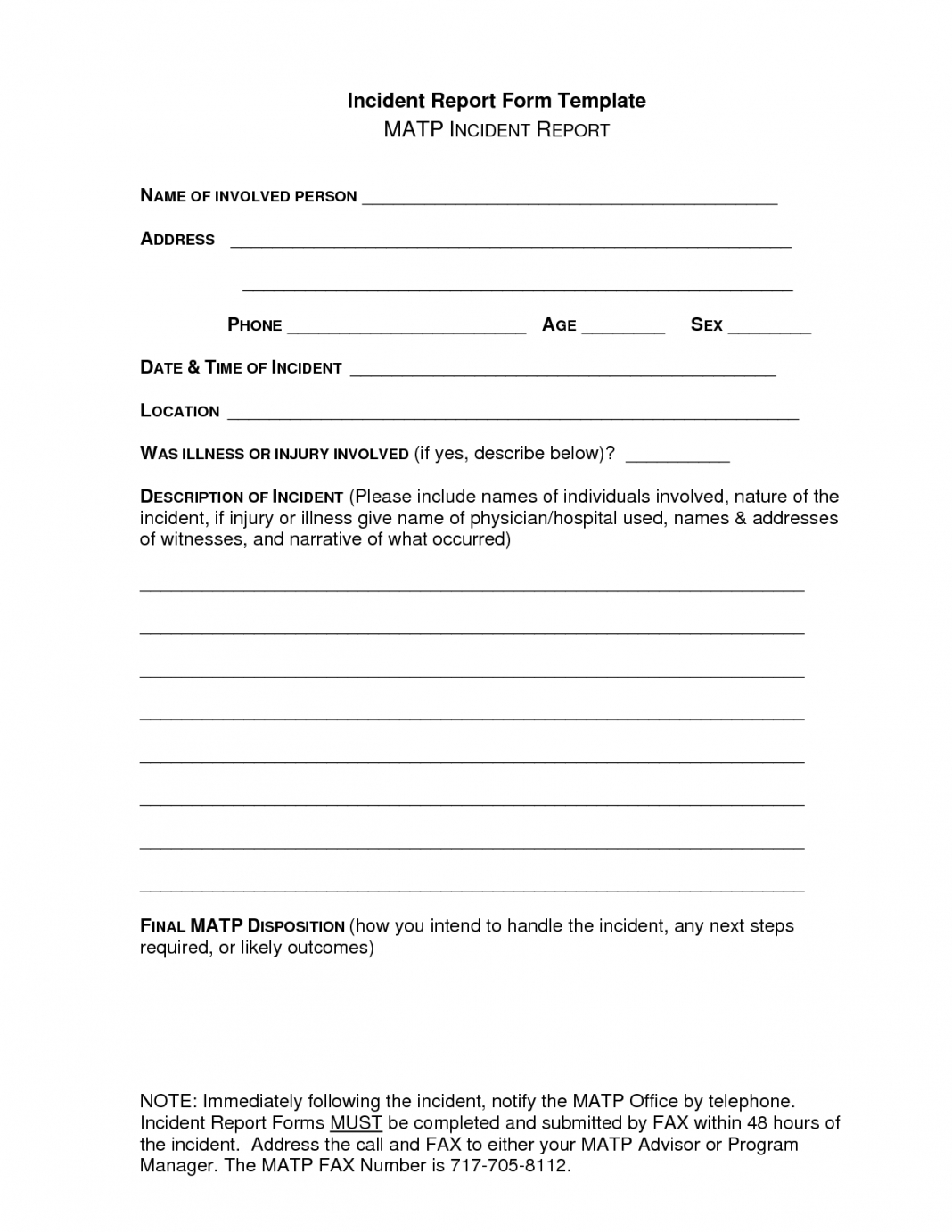 Report Examples School Accident Incident Form Injury Bus Regarding School Incident Report Template