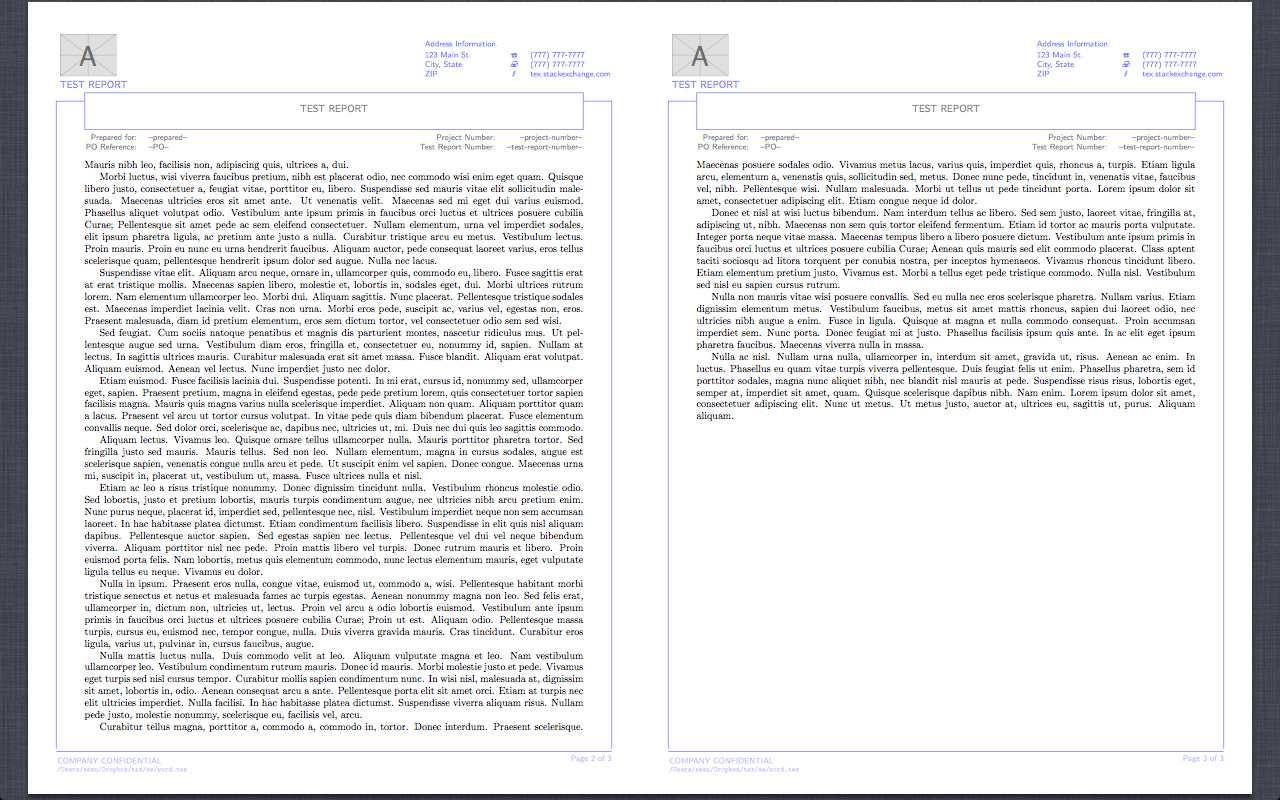Reproduction Of Word Report Template In Latex - Tex - Latex Within Latex Template For Report