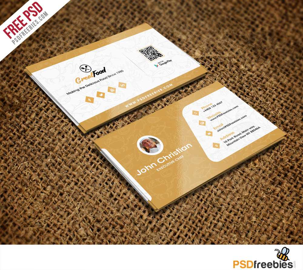 Restaurant Chef Business Card Template Free Psd On Behance With Regard To Free Psd Visiting Card Templates Download