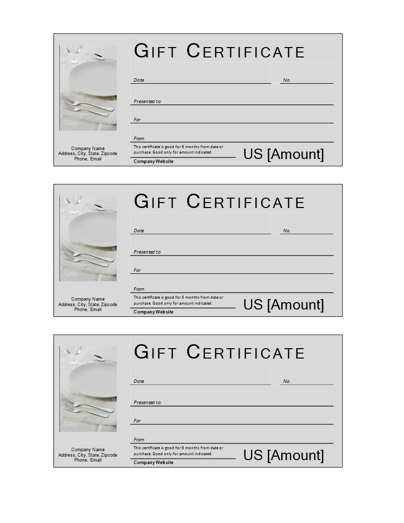 Restaurant Gift Certificate | Templates At Allbusinesstemplates For Restaurant Gift Certificate Template