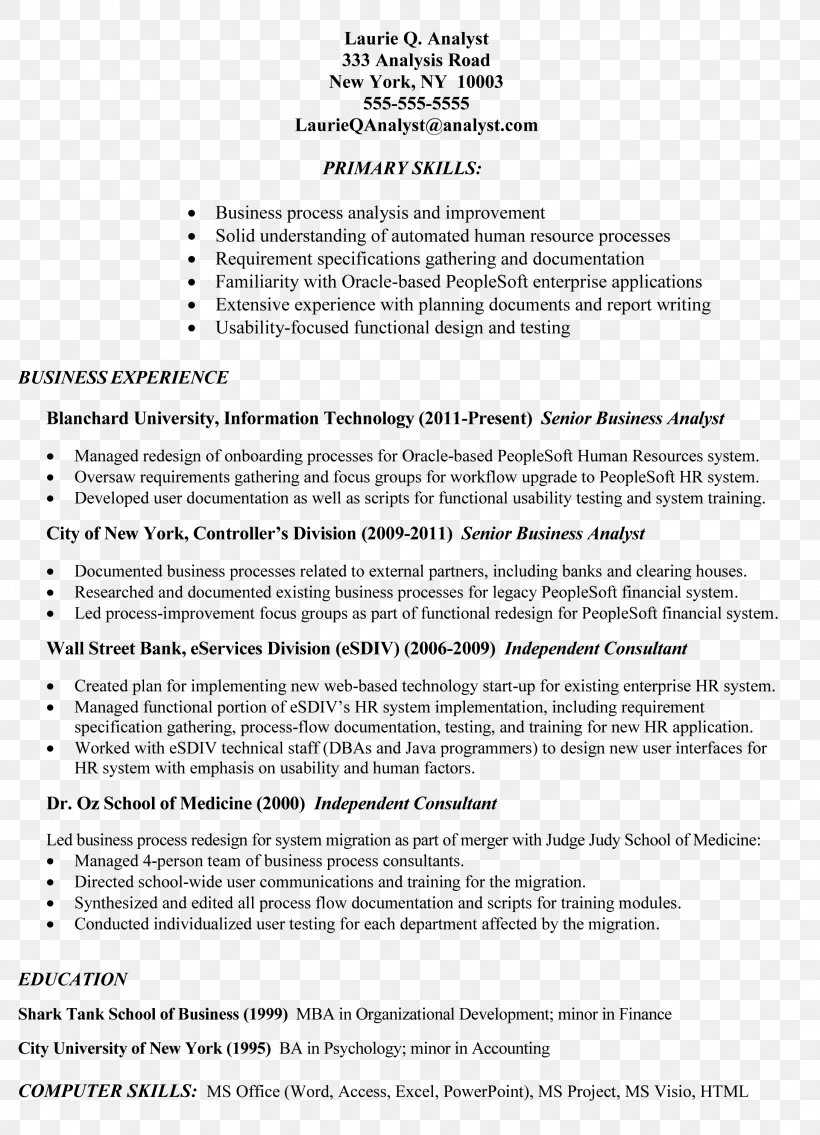 Résumé Job Description Cover Letter Template, Png Intended For Business Analyst Report Template