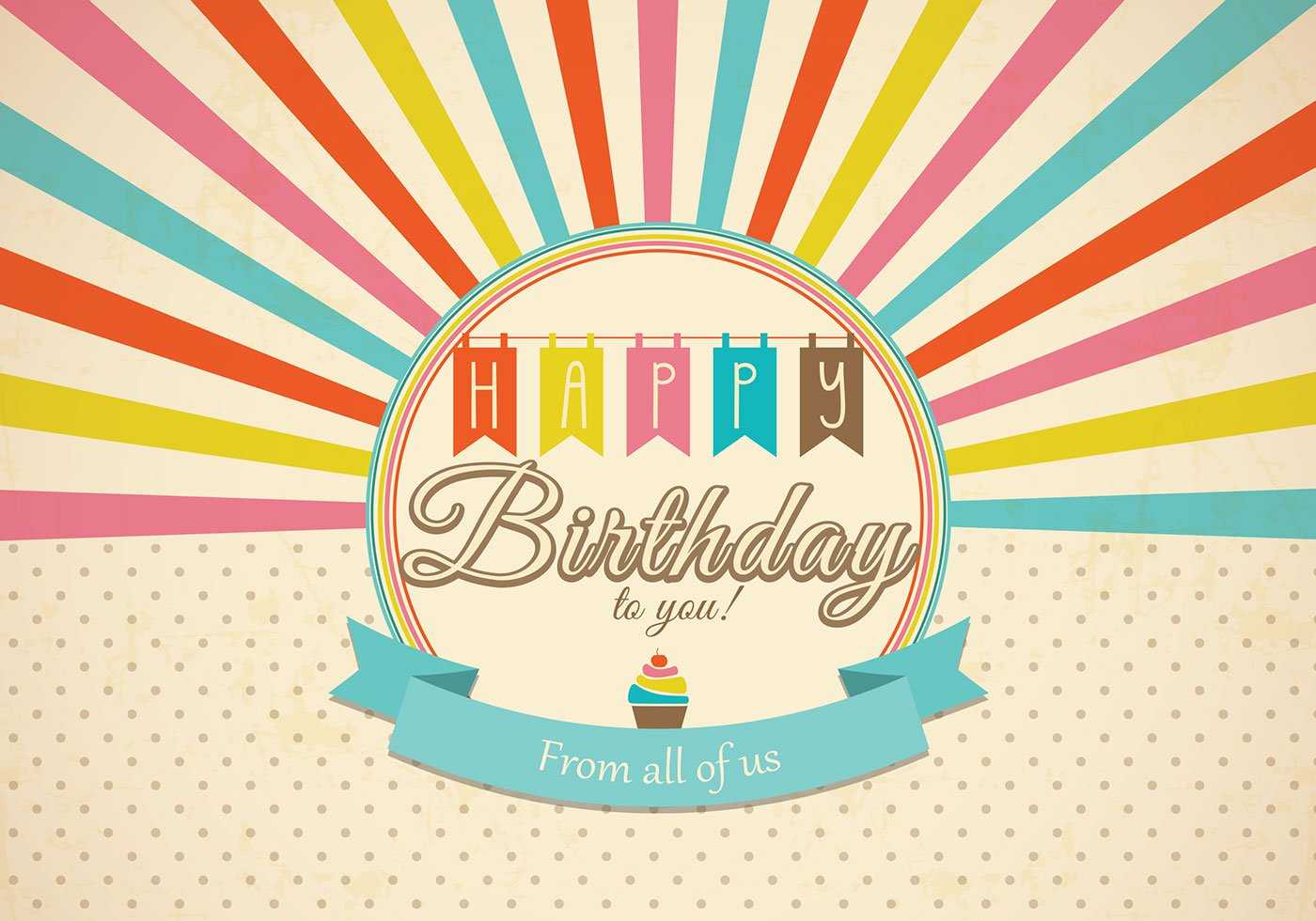 Retro Happy Birthday Card Psd - Free Photoshop Brushes At In Photoshop Birthday Card Template Free