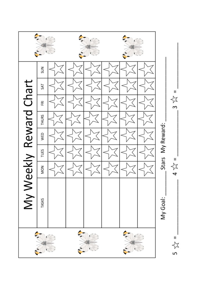 Reward Charts For Kids – 3 Free Templates In Pdf, Word For Reward Chart Template Word