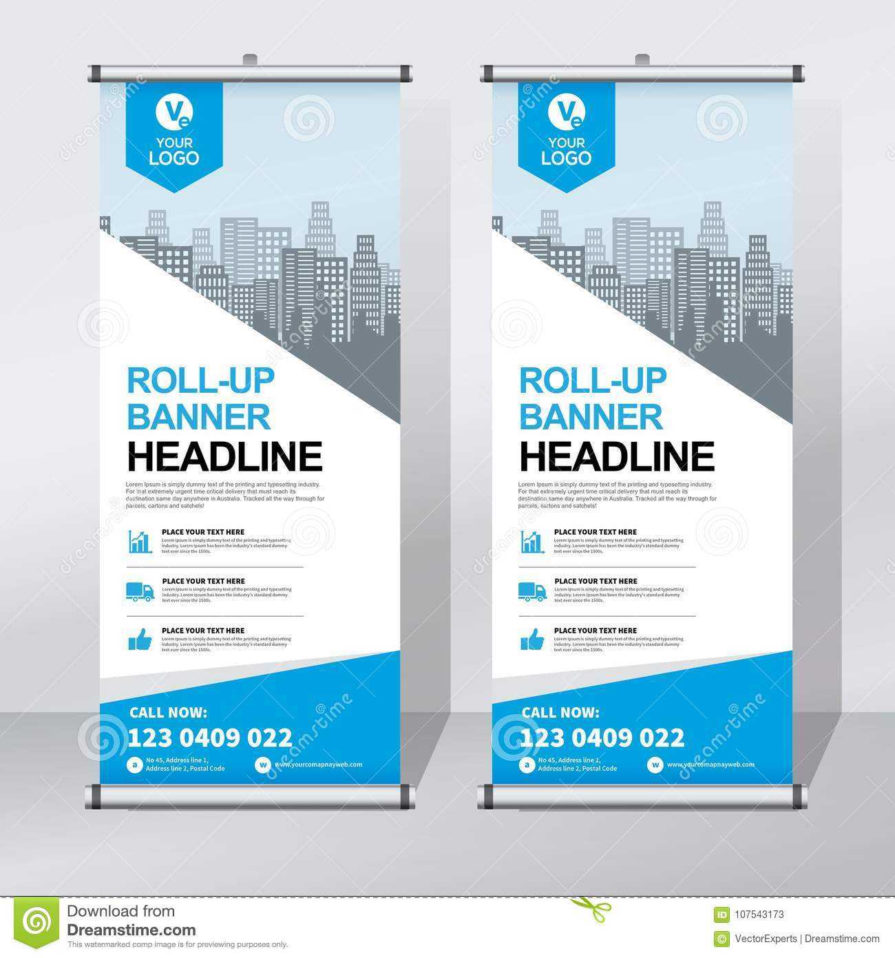 Roll Up Banner Design Template, Vertical, Abstract Intended For Pop Up Banner Design Template