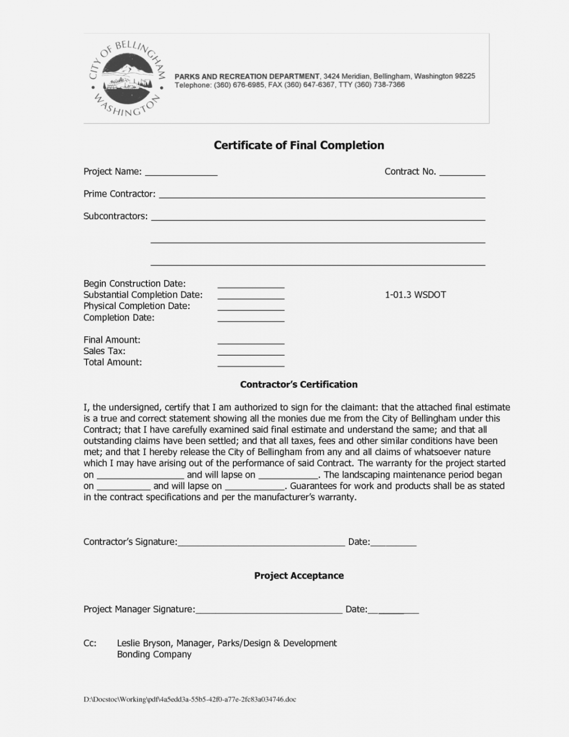 Roofing Certificate Of Completion Template Pertaining To Certificate Of Substantial Completion Template