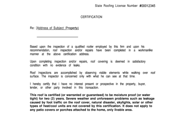 Roofing Job Completion Form - Fill Online, Printable inside Roof Certification Template