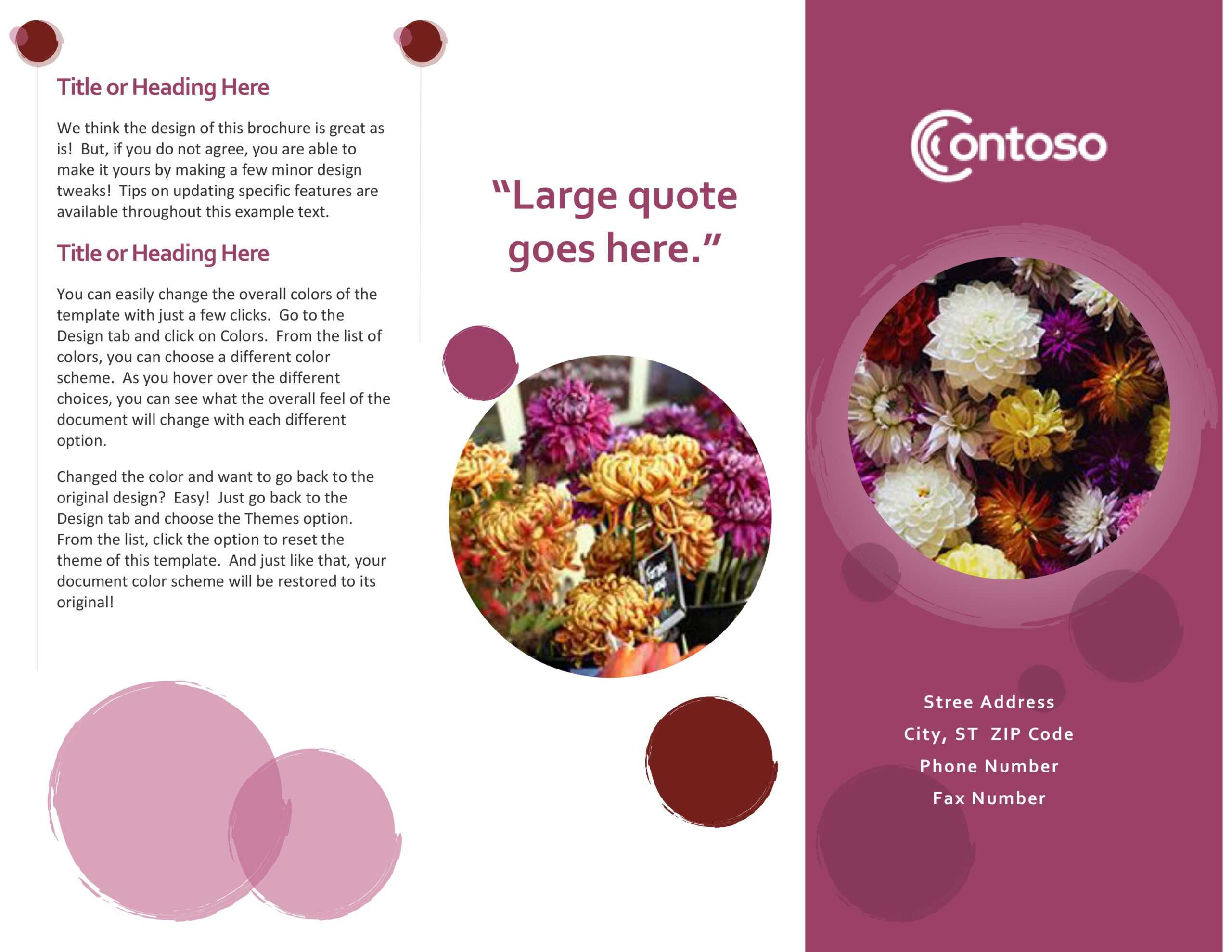 Rose Suite Brochure For Word Travel Brochure Template