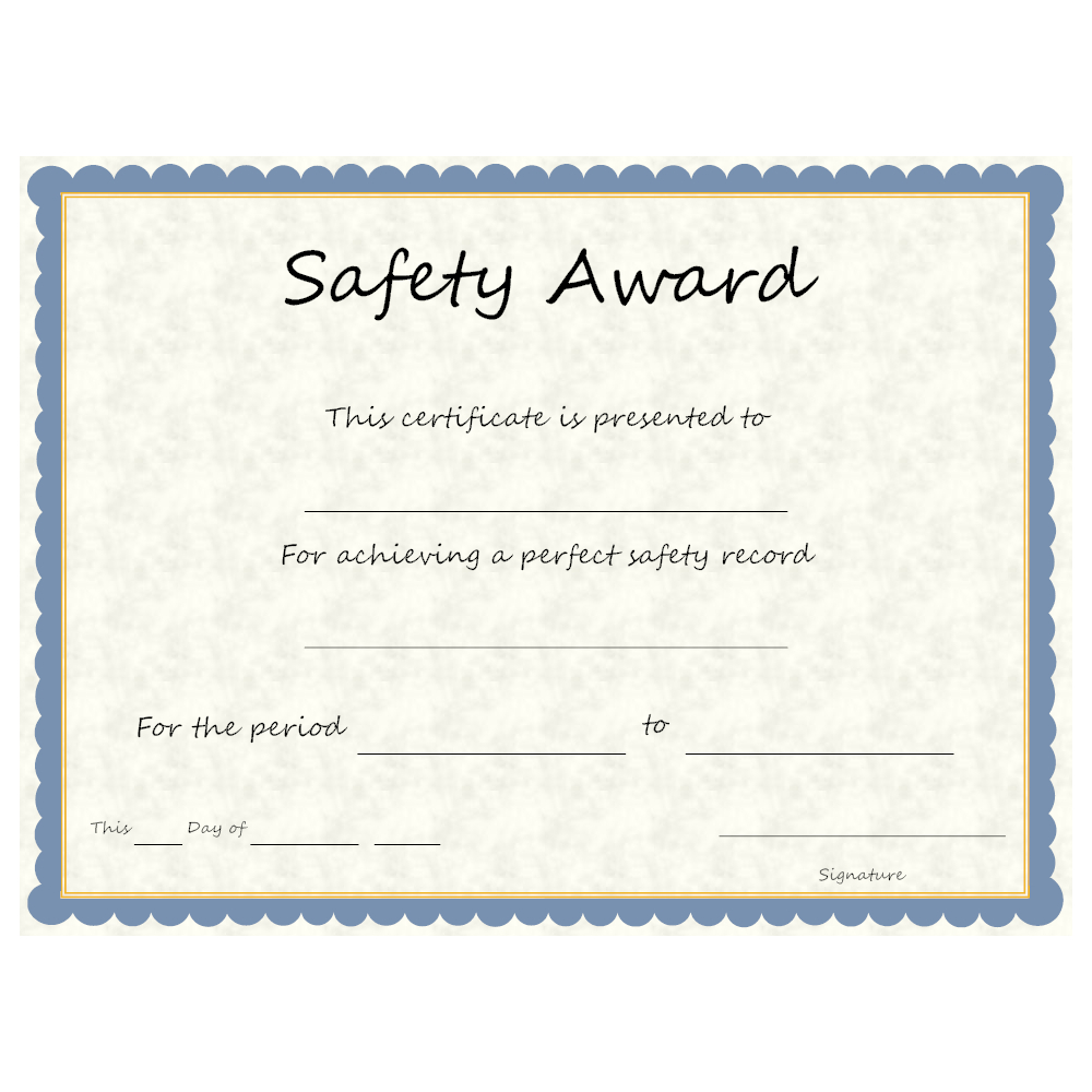 Safety Award Template - Zohre.horizonconsulting.co Throughout Safety Recognition Certificate Template