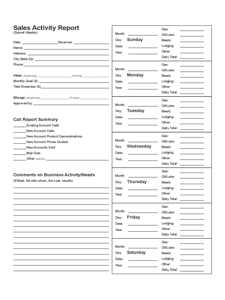 Sales Call Report Template – 3 Free Templates In Pdf, Word Pertaining To Sales Call Reports Templates Free