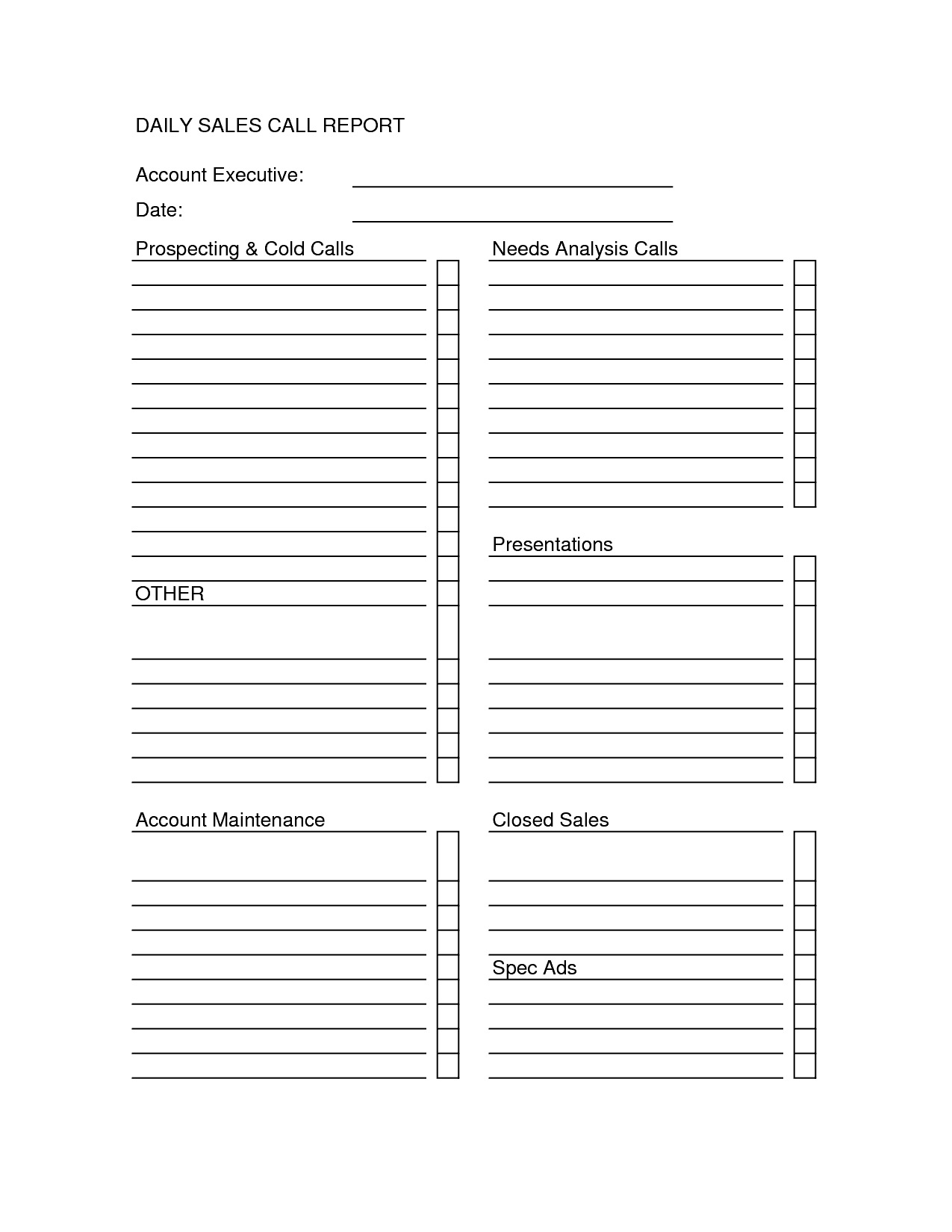 Sales Call Report Templates – Word Excel Fomats In Sales Call Reports Templates Free