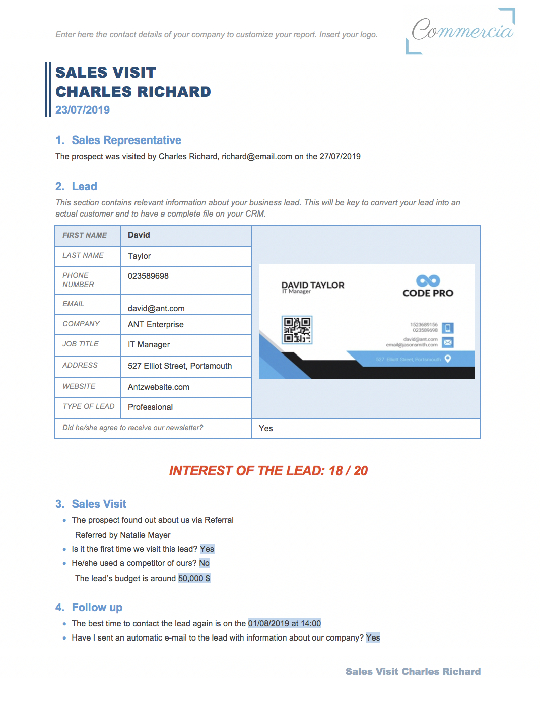 Sales Visit Reports Using Iphone, Ipad, Android Or Windows Throughout Sales Rep Visit Report Template