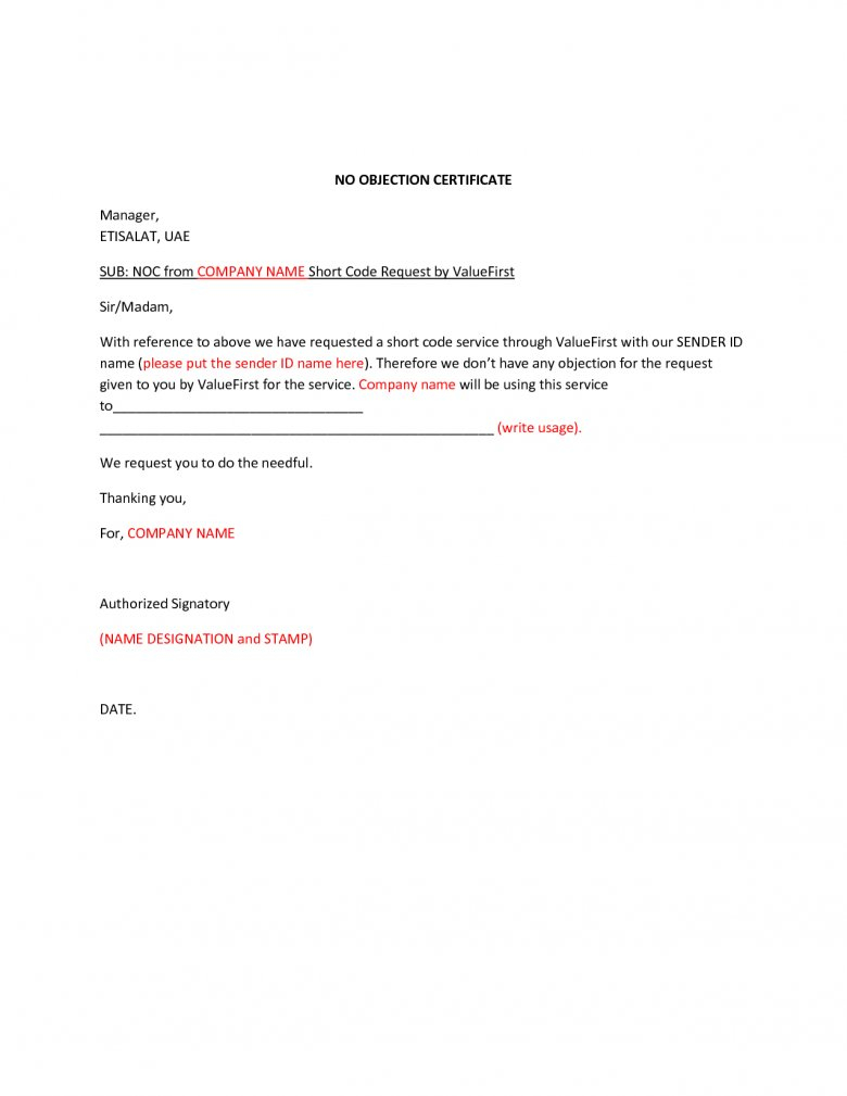 Sample Of Noc Letter From Company – Zohre.horizonconsulting.co Regarding Noc Report Template