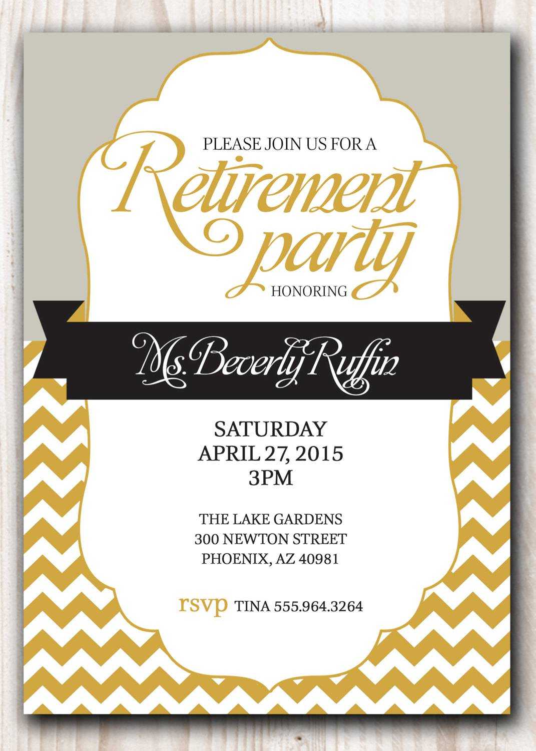 Sample Of Retirement Invitation Card Regarding Retirement Card Template