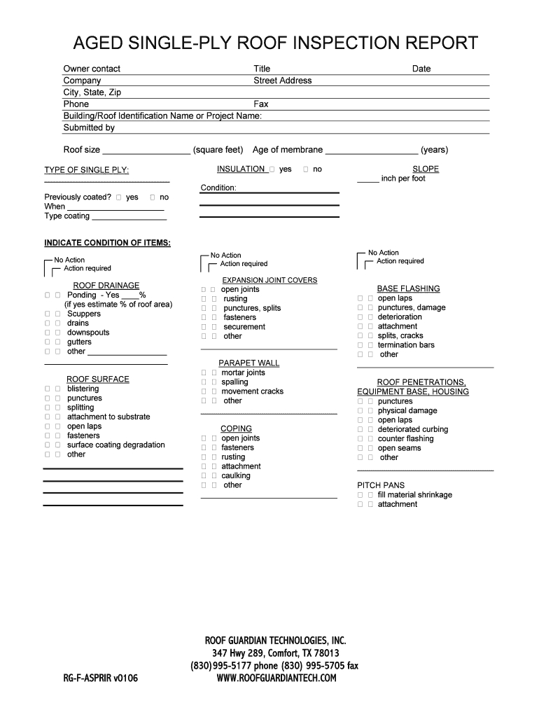 Sample Roof Insection Report – Fill Online, Printable With Regard To Roof Inspection Report Template