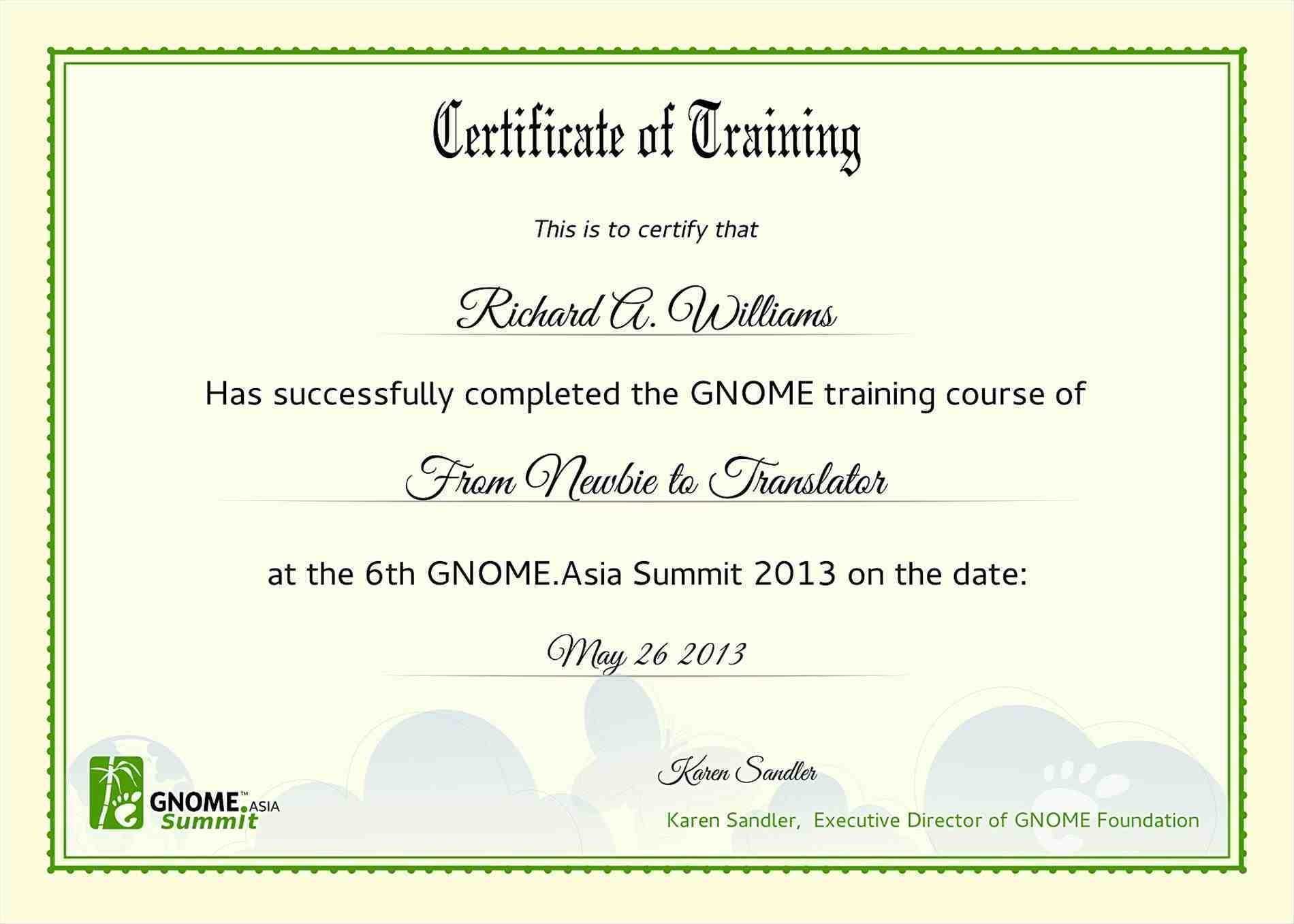 Sample Training Certificate Format - Mahre.horizonconsulting.co Inside Training Certificate Template Word Format