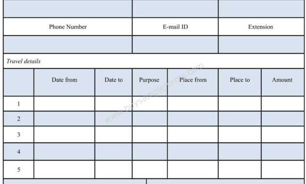 Sample Travel Reimbursement Form Template | Sample Forms within Reimbursement Form Template Word