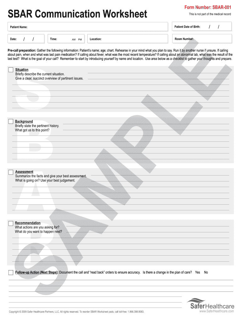 Sbar Template – Fill Online, Printable, Fillable, Blank Pertaining To Sbar Template Word