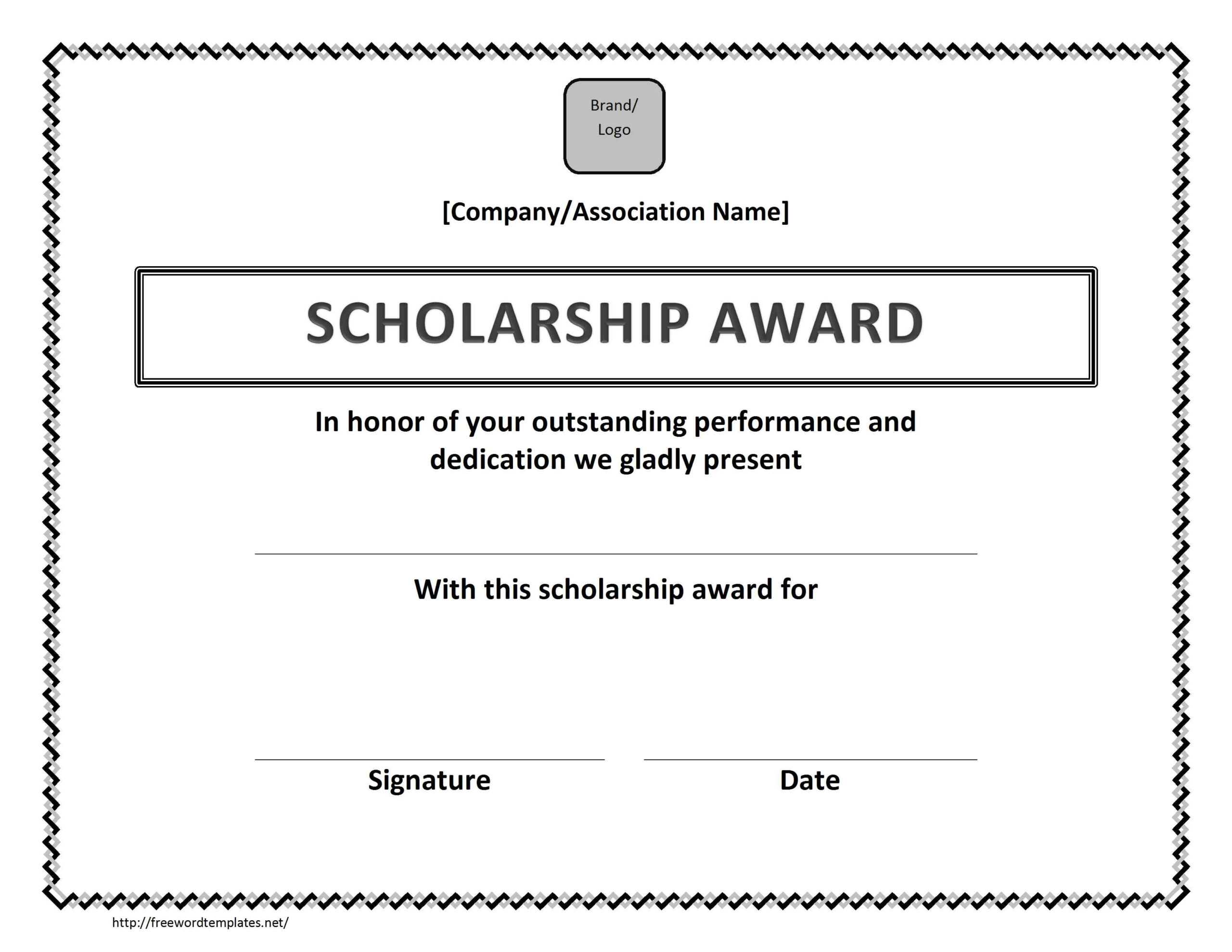 Scholarship Award Certificate Template For Microsoft Word Award Certificate Template