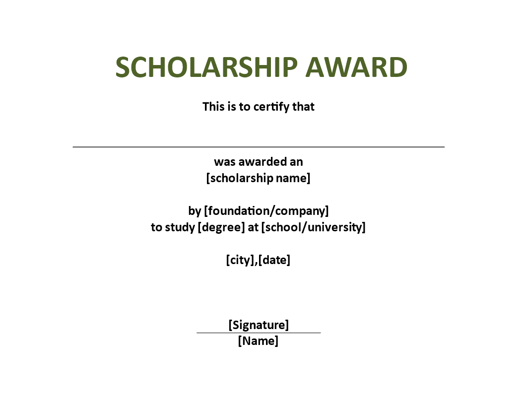 Scholarship Award Certificate Template | Templates At Regarding Certificate Of Appearance Template
