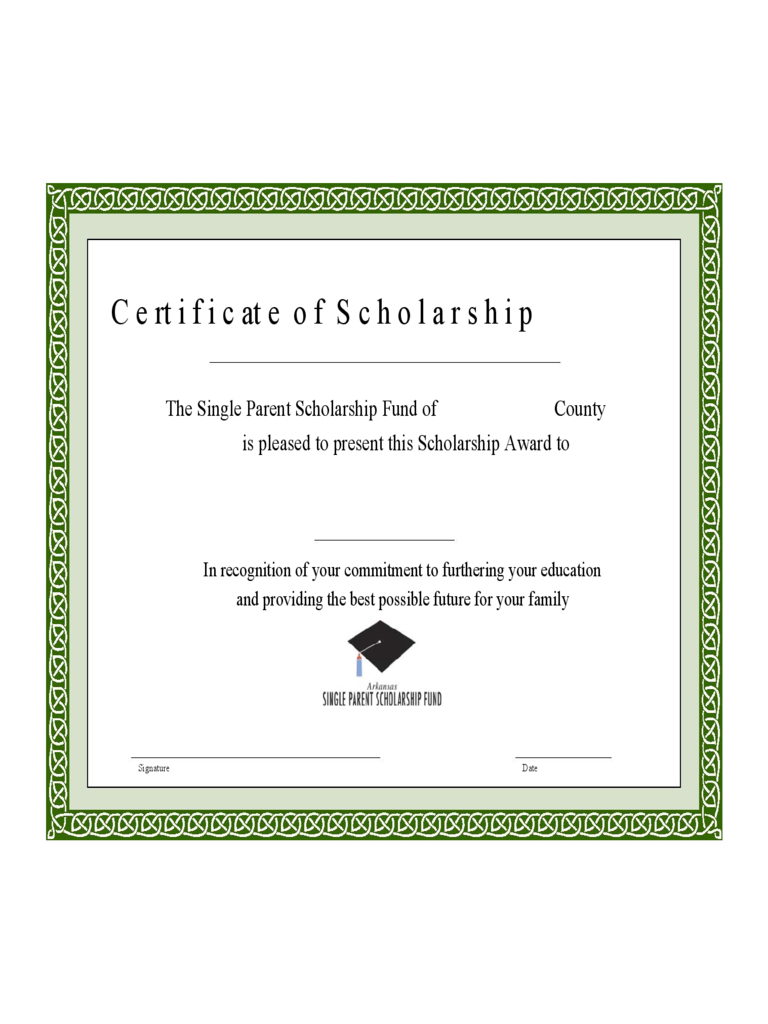Scholarship Certificate – 3 Free Templates In Pdf, Word Pertaining To Scholarship Certificate Template Word