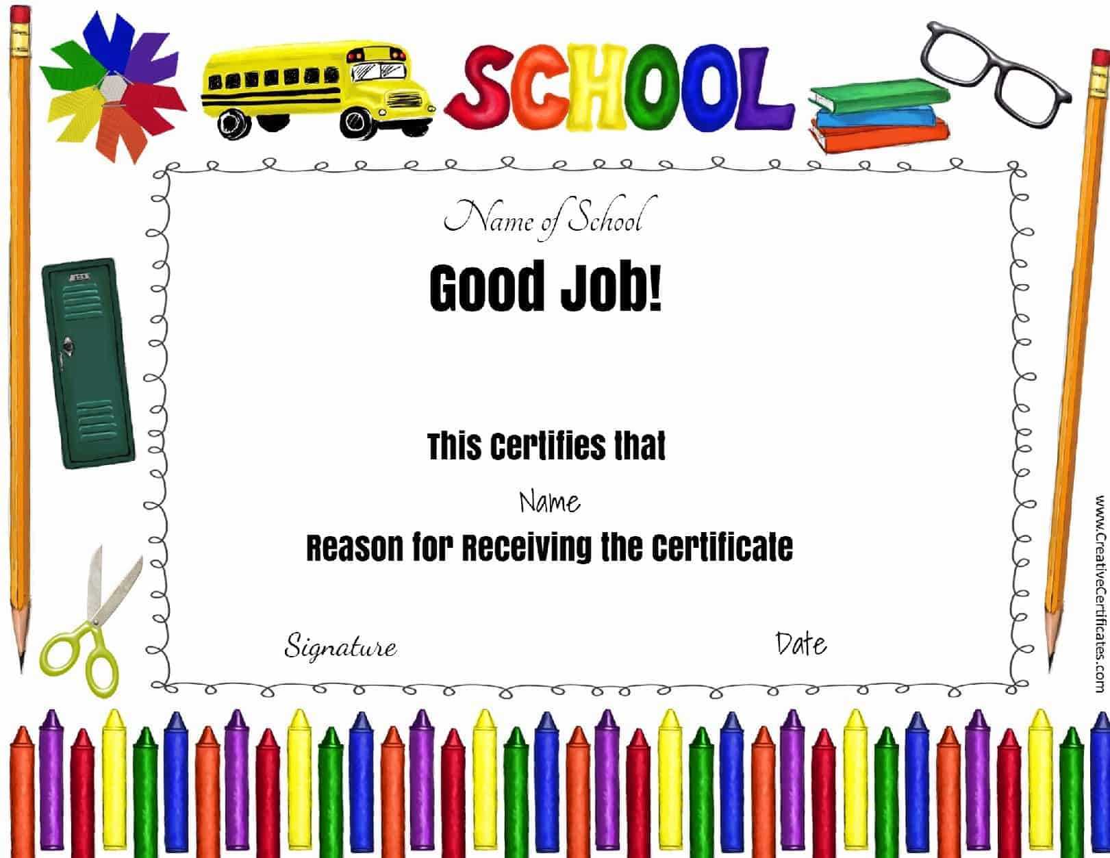 School Certificates With Regard To Star Of The Week Certificate Template