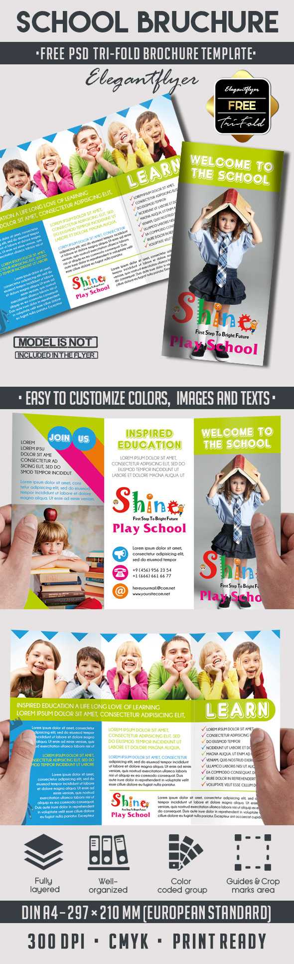 School – Free Psd Tri Fold Psd Brochure Template On Behance With Regard To Play School Brochure Templates
